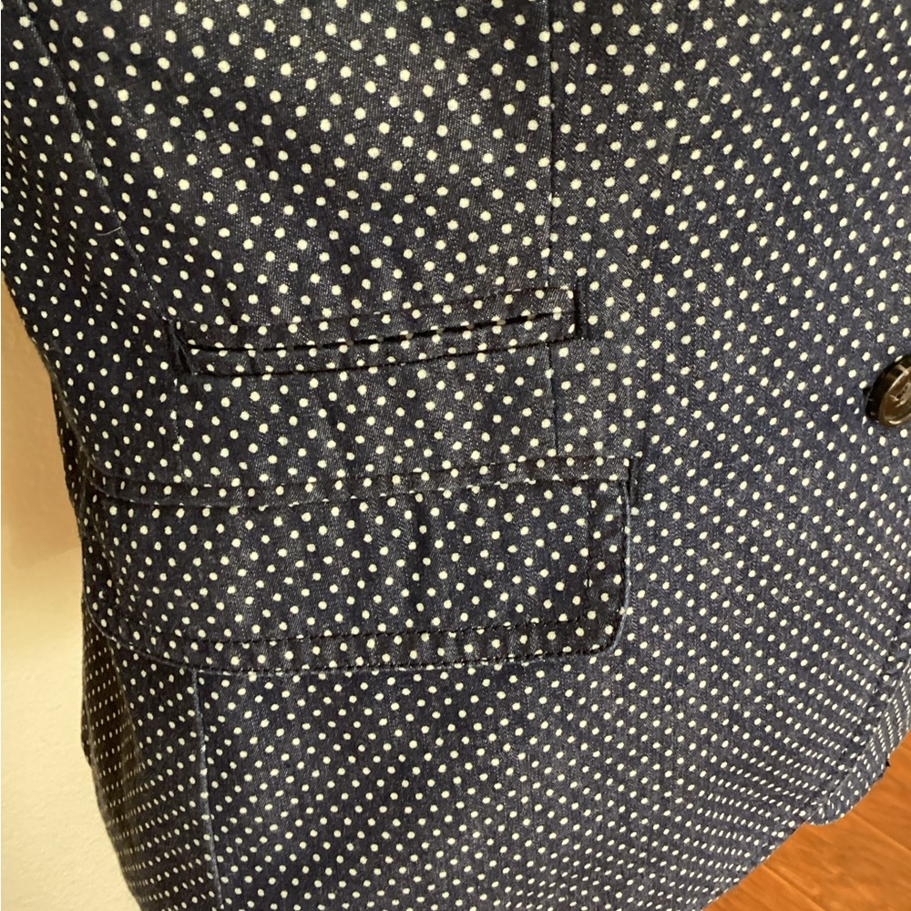 J. Crew Schoolboy Navy Polka Dot Blazer - Picture 5 of 12
